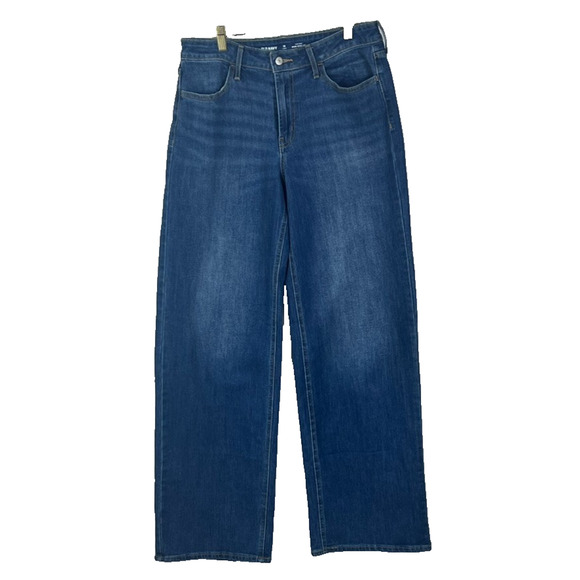Old Navy Denim - Old Navy Jeans Womens 10 Long 32x31 Wow Baggy Blue Wide Leg New Moon High Rise